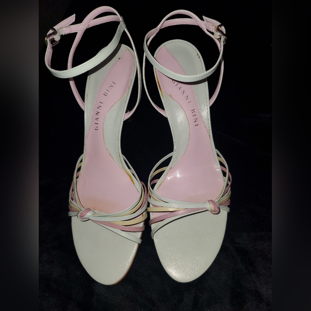 Gianni Bini Pastel Blue, Pink and Cream Strappy Heels